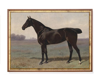 Vintage Horse Painting: Antique Equine Art Print
