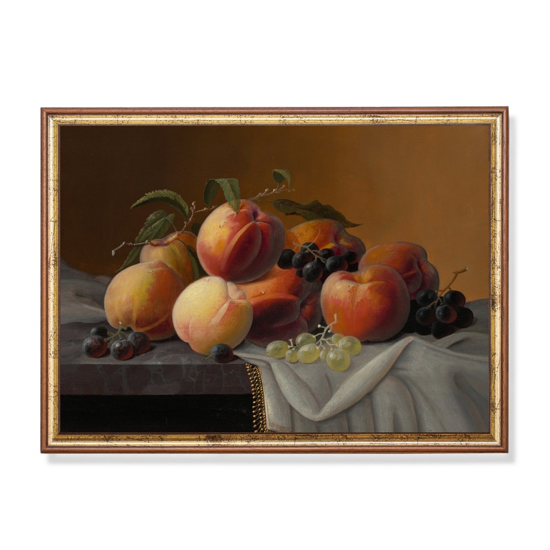 Vintage Still Life Fruit Print: Moody Rustic Kitchen Wall Art - Etsy