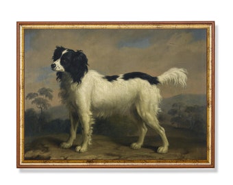 Vintage Spaniel Dog Portrait: 19th Century Farmhouse Print (Digital Download)