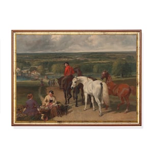 Royal Horse Equestrian Art Print – Vintage English Countryside Painting, John Frederick Herring, Traditional Horse Rider Wall Decor