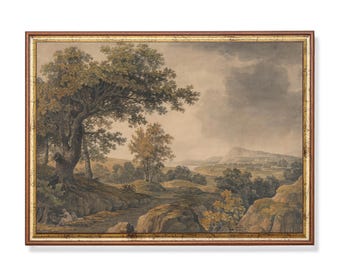 Vintage Landscape Painting | Antique European Countryside Art (Physical Print)