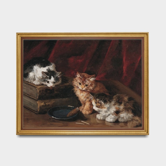 ヴィンテージ子猫の絵画：19世紀の猫の芸術（デジタルダウンロード