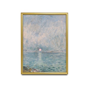 Vintage Seascape Painting | Antique Ocean Beach Print | Coastal Decor | Oil Painting Rustic Fine Art | Digital Download | Printable Wall Art
