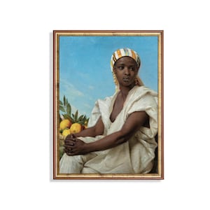 Vintage African American Woman Portrait: 17th Century Fine Art Print