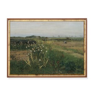 Vintage Landscape Painting | Antique Country Landscape | Digital Download | Printable Wall Art | Farmhouse Decor | 19th Century Fine Print