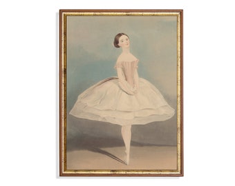 Printed and Shipped | Vintage Ballerina Painting | Antique Art Print | Ballet Artwork | Girl Room Decor | Mailed Print | Fine Art