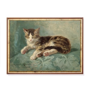 Mailed Print | Vintage Cat Painting | Antique Pet Portrait Print | Cat Lover Gift | Farmhouse Decor | Printed and Shipped | Fine Art
