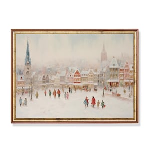 Gedrukt en verzonden | Tijd voor kerstvieringen schilderen | Wintermuurkunst | Kerstmarktscènes | Kersthuisdecoratie | Kerstkunst