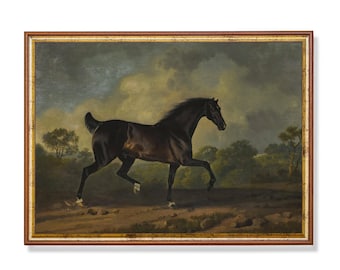 Vintage Horse Painting: Antique Equestrian Art Print (Digital Download)