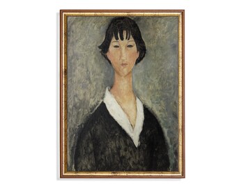 Vintage Woman Portrait Print: Moody 18th Century Fine Art