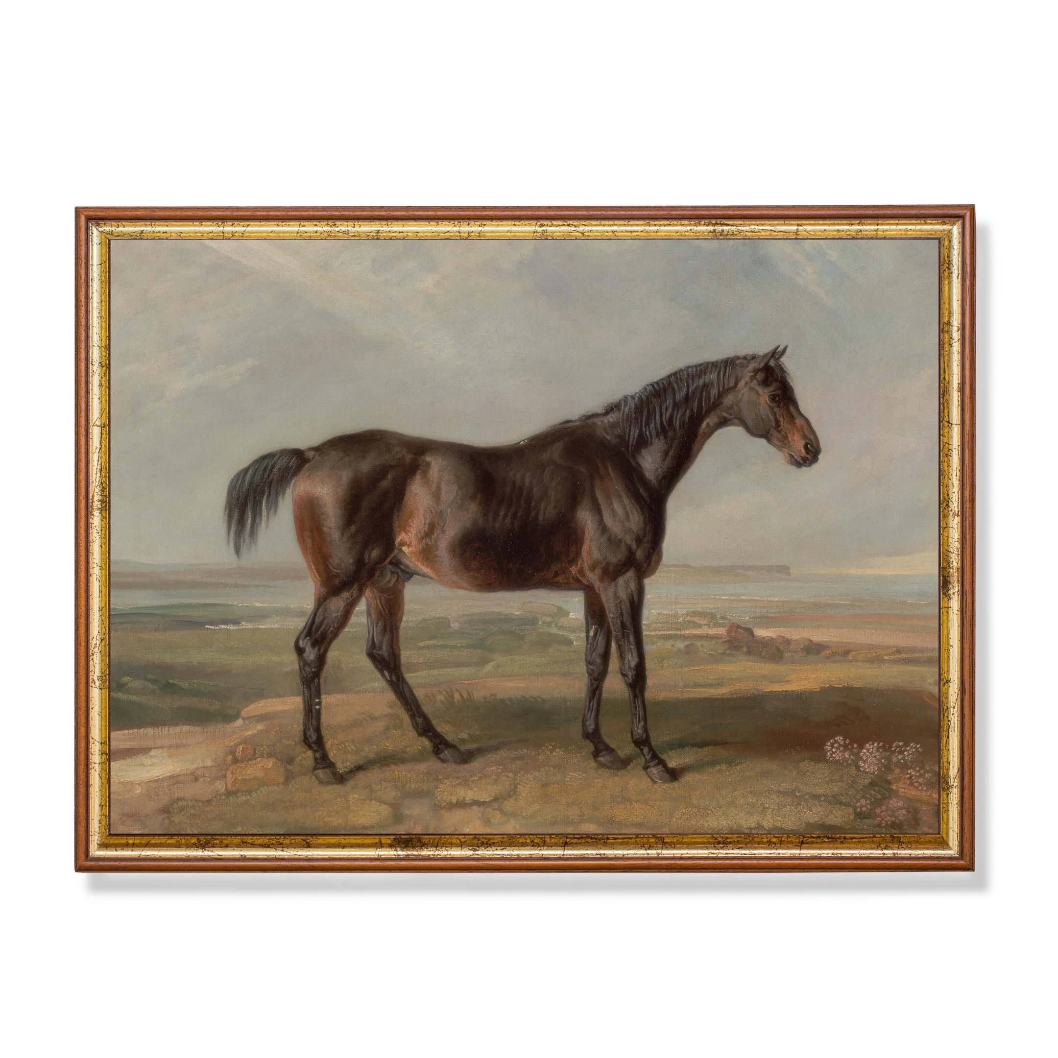 Vintage Horse Painting Antique Equestrian Print Digital | Etsy