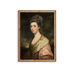 18th Century Noblewoman Portrait Print – Vintage Aristocratic Lady Wall Art, Georgian Fine Art Reproduction, Antique Regal Woman Painting