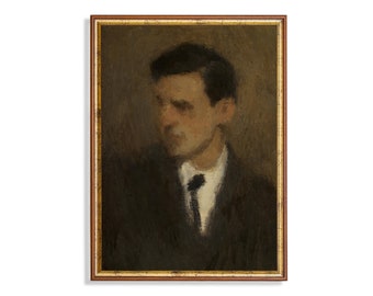 Vintage Portrait Painting | Antique Gentleman Portrait | Printable Wall Art | Moody Rustic Man Art | Digital Download | 18th Century Art