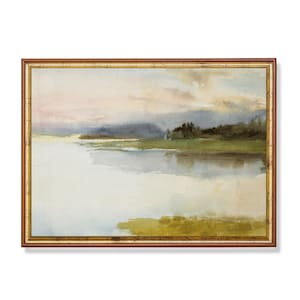 Vintage Coastal Watercolor Painting: Muted Seascape Print (Digital Download)
