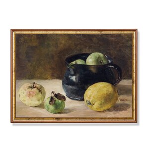 Vintage fruitstillevenkunstdruk: decor boerderij keuken