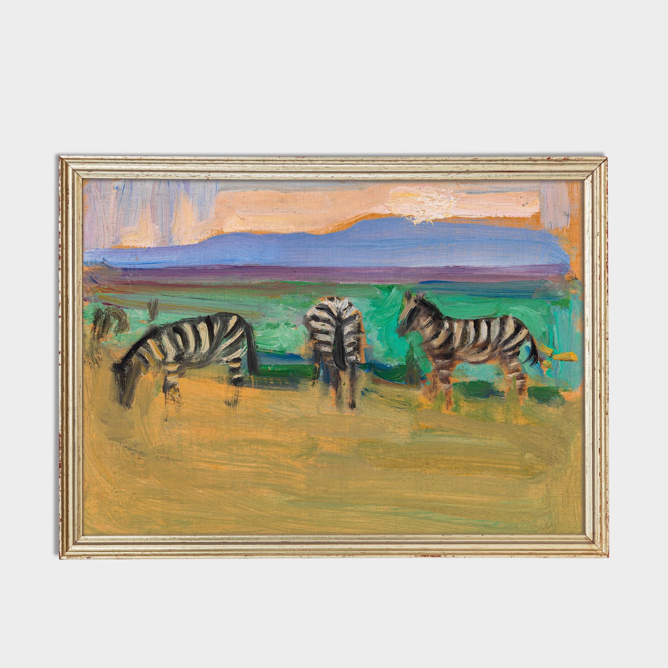 Colorful Zebra Painting Print: Abstract African Wildlife Art