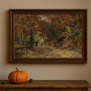 Vintage Herbst Landschaft Druck: Stimmungsvolles Bauernhaus Fine Art