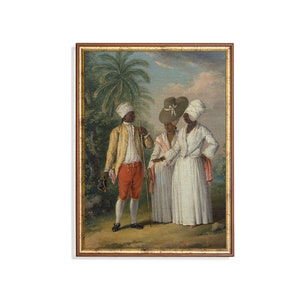 Vintage African American Portrait Print: Rustic Figurative Fine Art