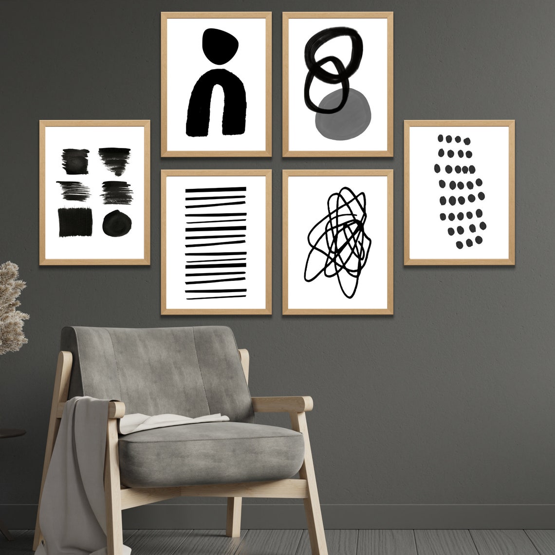 Buy Gallery Wall Set Set of 6 Prints Abstract Artwork Contemporary