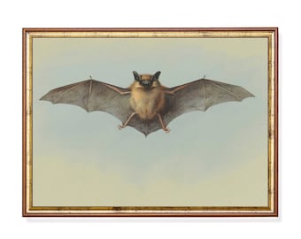 Vintage Bat Art Print: Spooky Gothic Halloween Decor