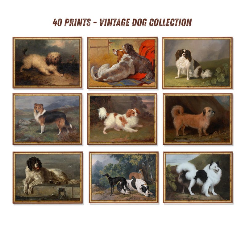 Vintage Dog Art Prints – 40 Antique Canine Paintings (digital Download ...