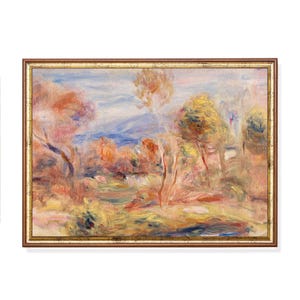 Renoir Landschaftsdruck - Herbstliche französische Landschaft, Vintage Renoir-Dekor mit Pinselstrichen