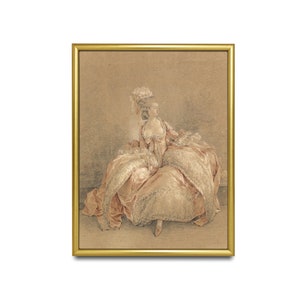 Vintage Portrait Painting | Antique Woman Portrait | Woman Dancing Print | Instant Download | Printable Wall Art | 19th Century Fine Art