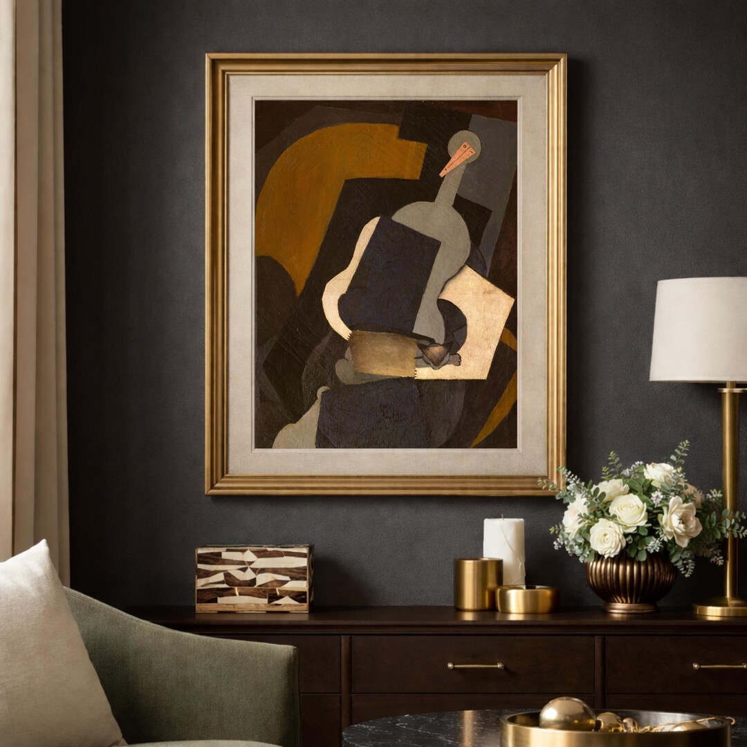 Cubist Woman Reading Art Print – Geometric Portrait Wall Decor - Etsy