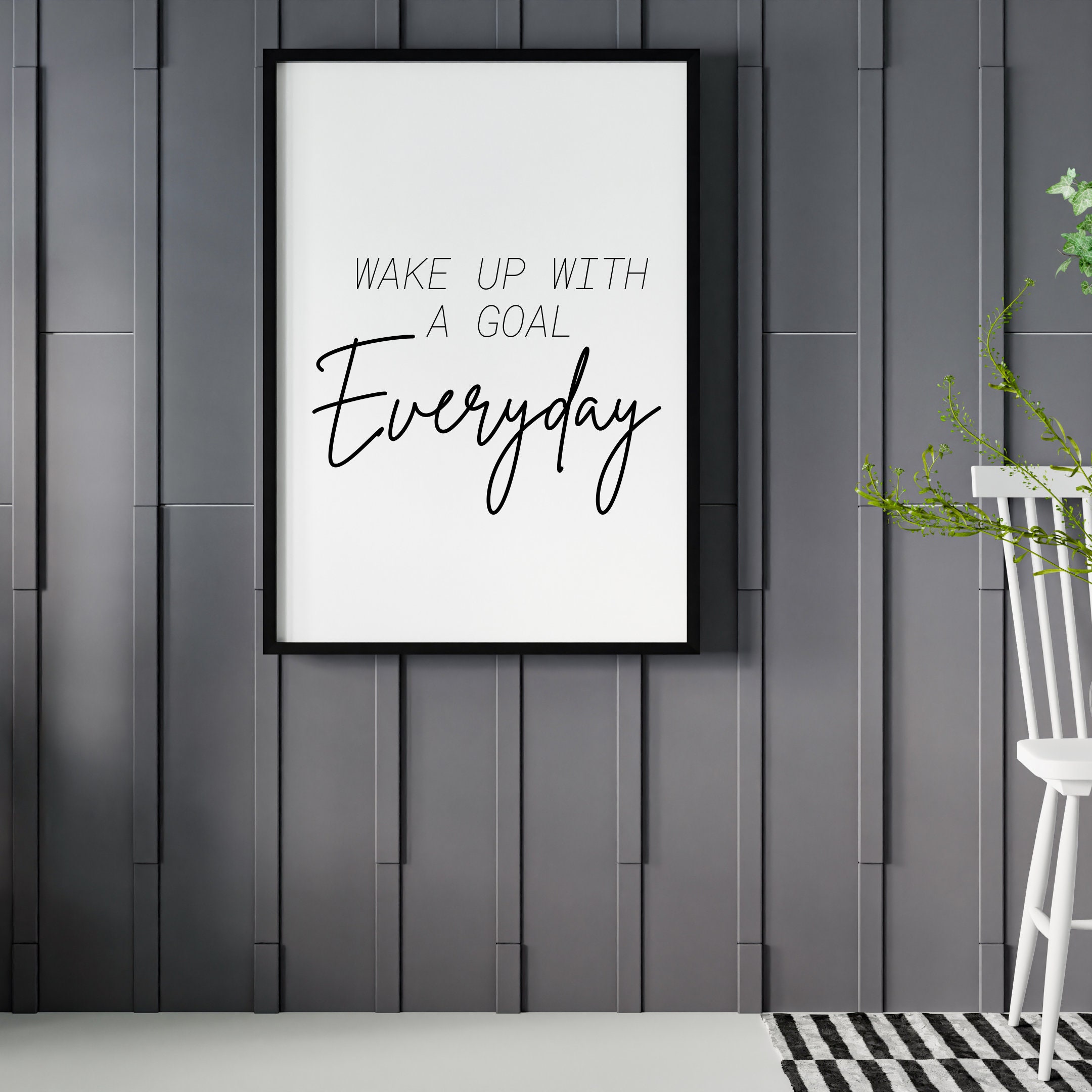 Inspirational Quotes Typography Print Quote Wall Art Black and | Etsy