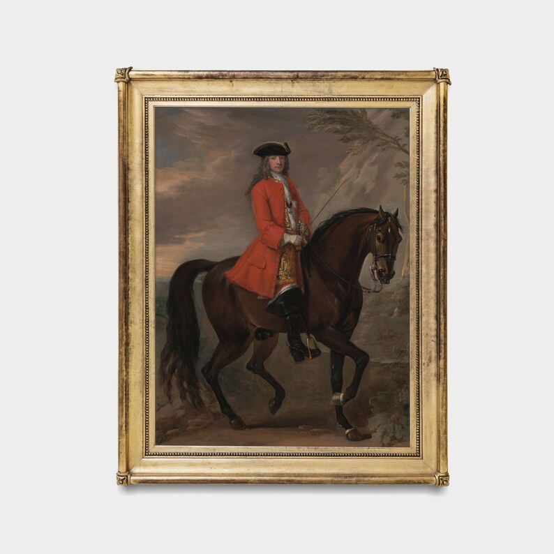 Vintage Equestrian Portrait: 18th Century Horse Rider Art (digital ...