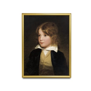 Vintage Young Boy Portrait Painting: 19th Century Fine Art (Digital Download)