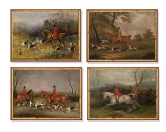 Vintage Equestrian Horse Painting Prints: Antique Gallery Wall Set (Digital Download)