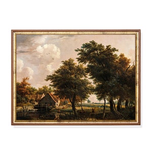Vintage Landscape Painting: Country Scenery Wall Art