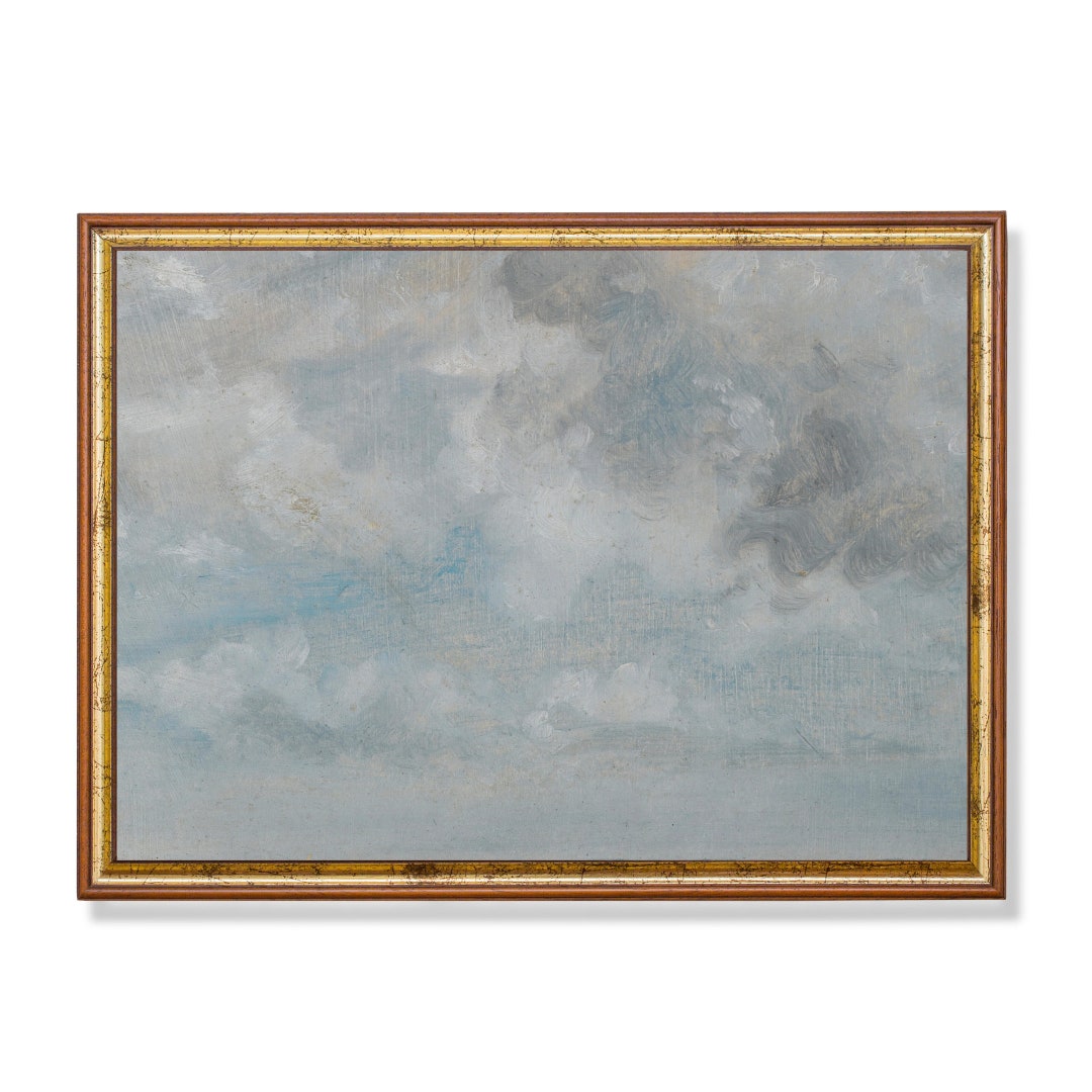 Printed and Shipped | Vintage Cloud Study | Oil Painting Print ...