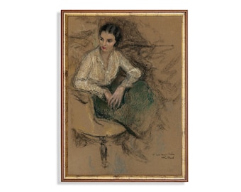 Portret kobiety w stylu vintage: rustykalna sztuka francuska