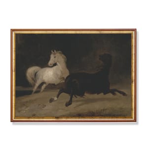 Vintage Horse Art Print: 19th Century Equestrian Painting (Digital Download)