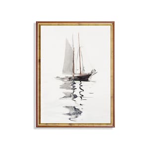 Vintage Segelboot Druck: Maritime Landschaft (Digitaler Download)