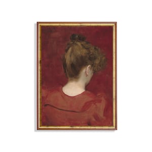 peinture de portrait vintage | Portrait de femme antique | Impression rustique Moody | Téléchargement numérique | Art mural imprimable | Beaux-Arts du XVIIIe siècle