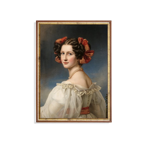 Portrait Painting Woman Portrait Print Vintage Home Decor Etsy
