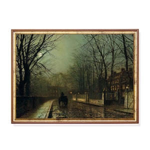 Grimshaw Moonlit London Print: Victorian Street Scene Art