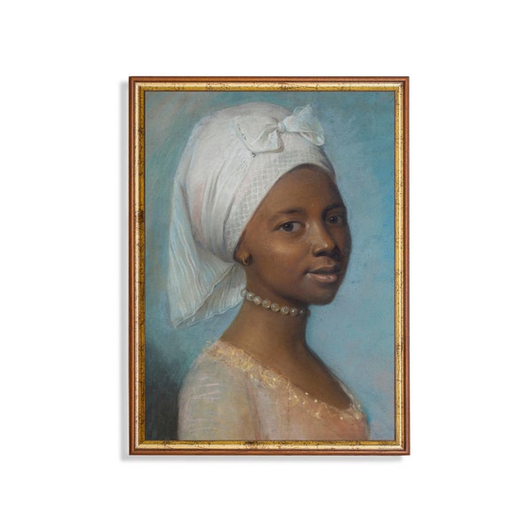 Vintage Woman Portrait Painting | Antique African American Print | Digital Download | Printable Wall Art | 17th Century Fine Art Print