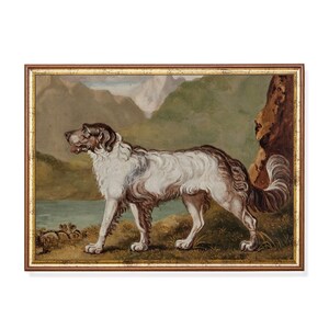 Vintage Dog Painting | Antique Animal Print | Moody Rustic Artwork | Digital Download | Printable Wall Art | Farmhouse Decor | Fine Art