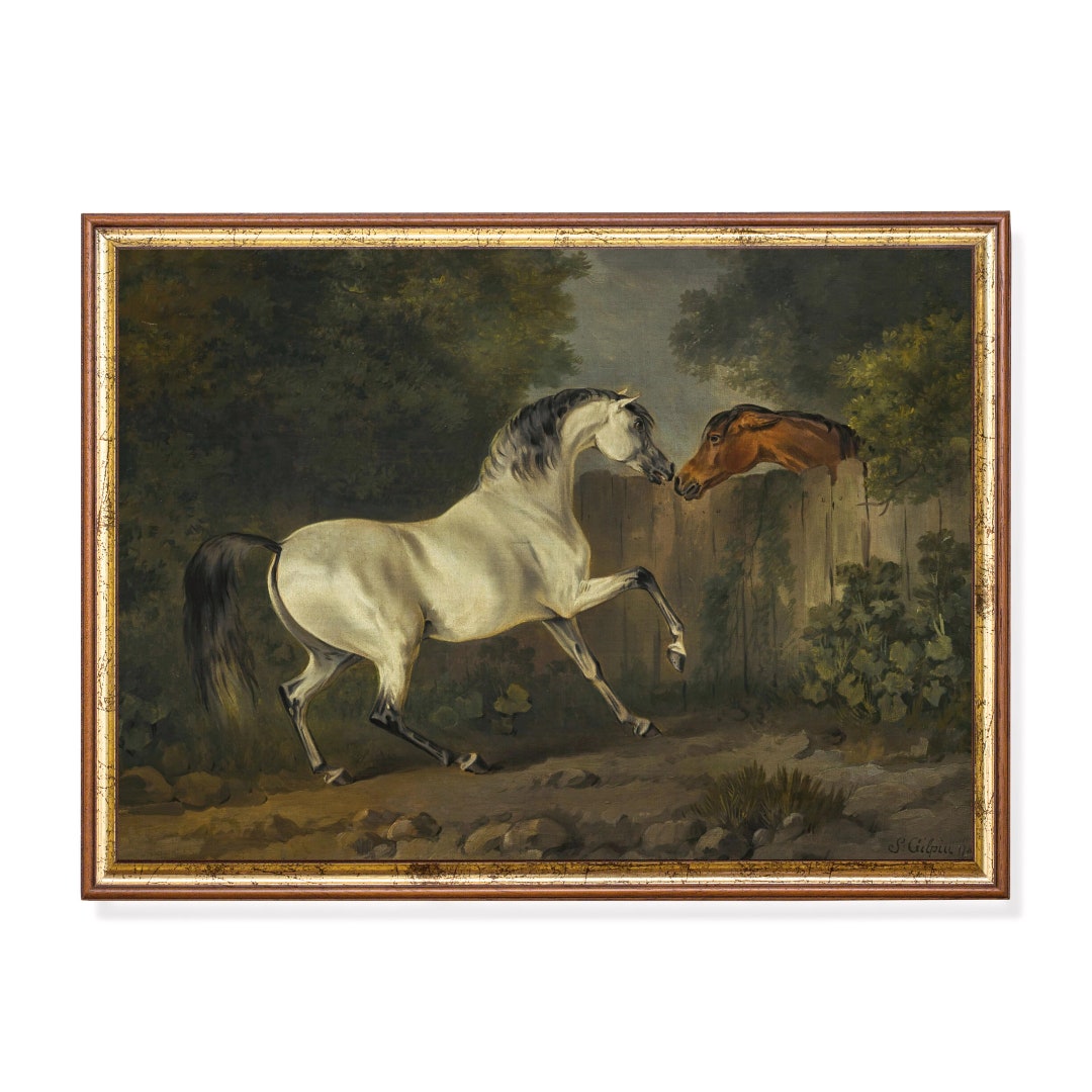 Vintage Horse Painting: Antique Equestrian Art Print - Etsy