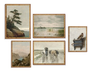 Vintage Farmhouse Gallery Wall Art | Set of 5 Prints (Digital Download)