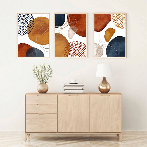 Orange Abstract Set of 2 Posters Large 24x36 Burnt Orange Abstract Painting  Canvas PRINTABLE Wall Art Minimalist Modern Artwork Boho Decor (Instant  Download) - …