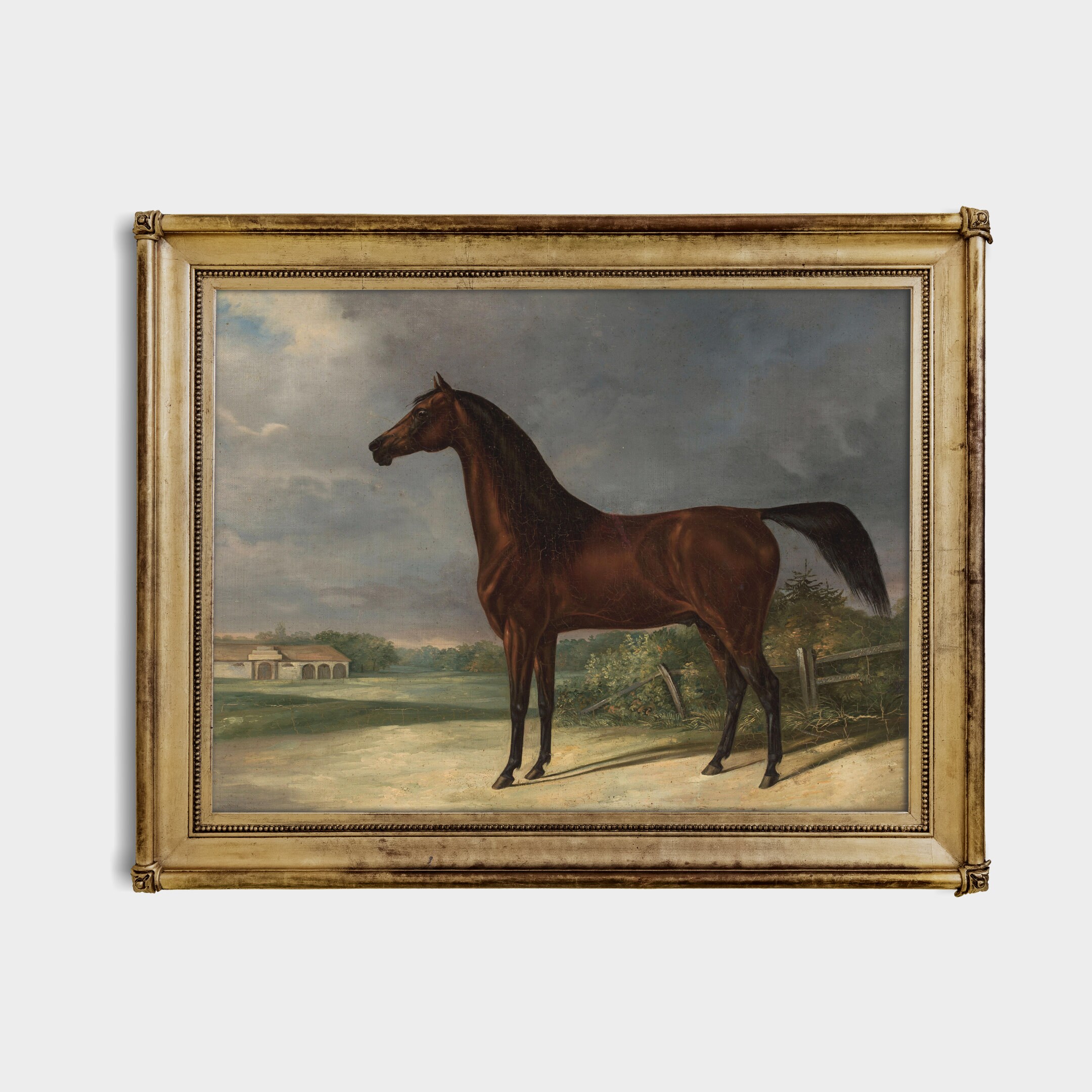 Vintage Horse Painting Antique Equestrian Print Moody - Etsy