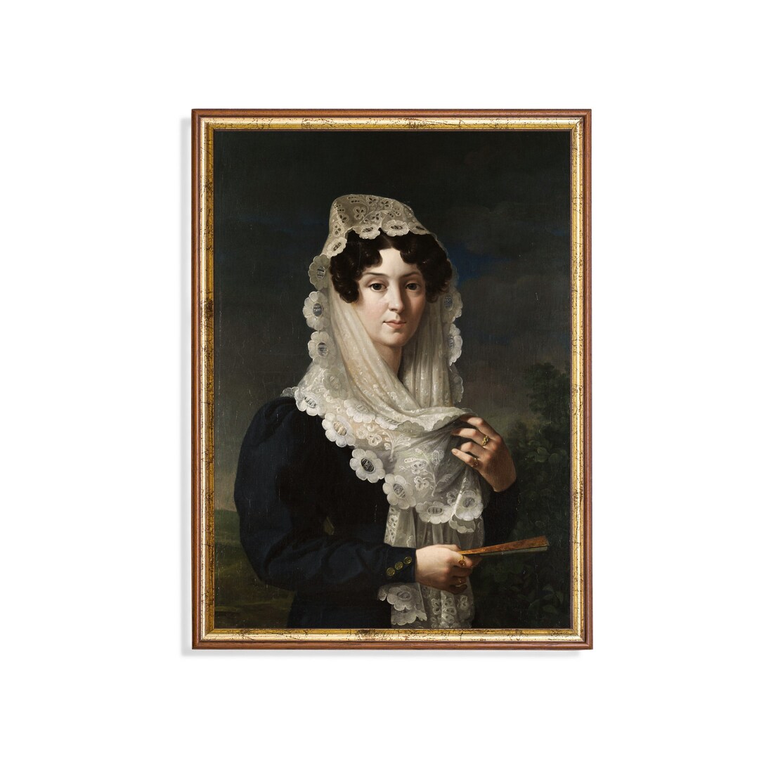Victorian Woman Portrait Print | Moody Dark Academia Antique Art ...