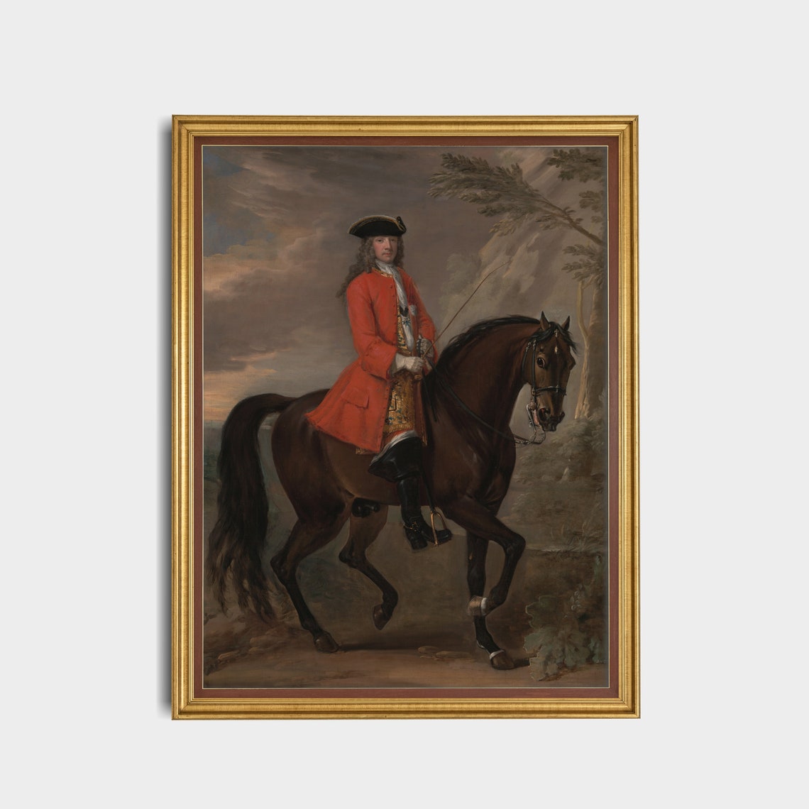 Vintage Equestrian Portrait: 18th Century Horse Rider Art (digital ...