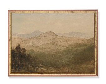 Mailed Print | Vintage Mountain Painting | Antique Landscape Print | Country Decor | Rustic Rocky Mountains | Printed and Shipped