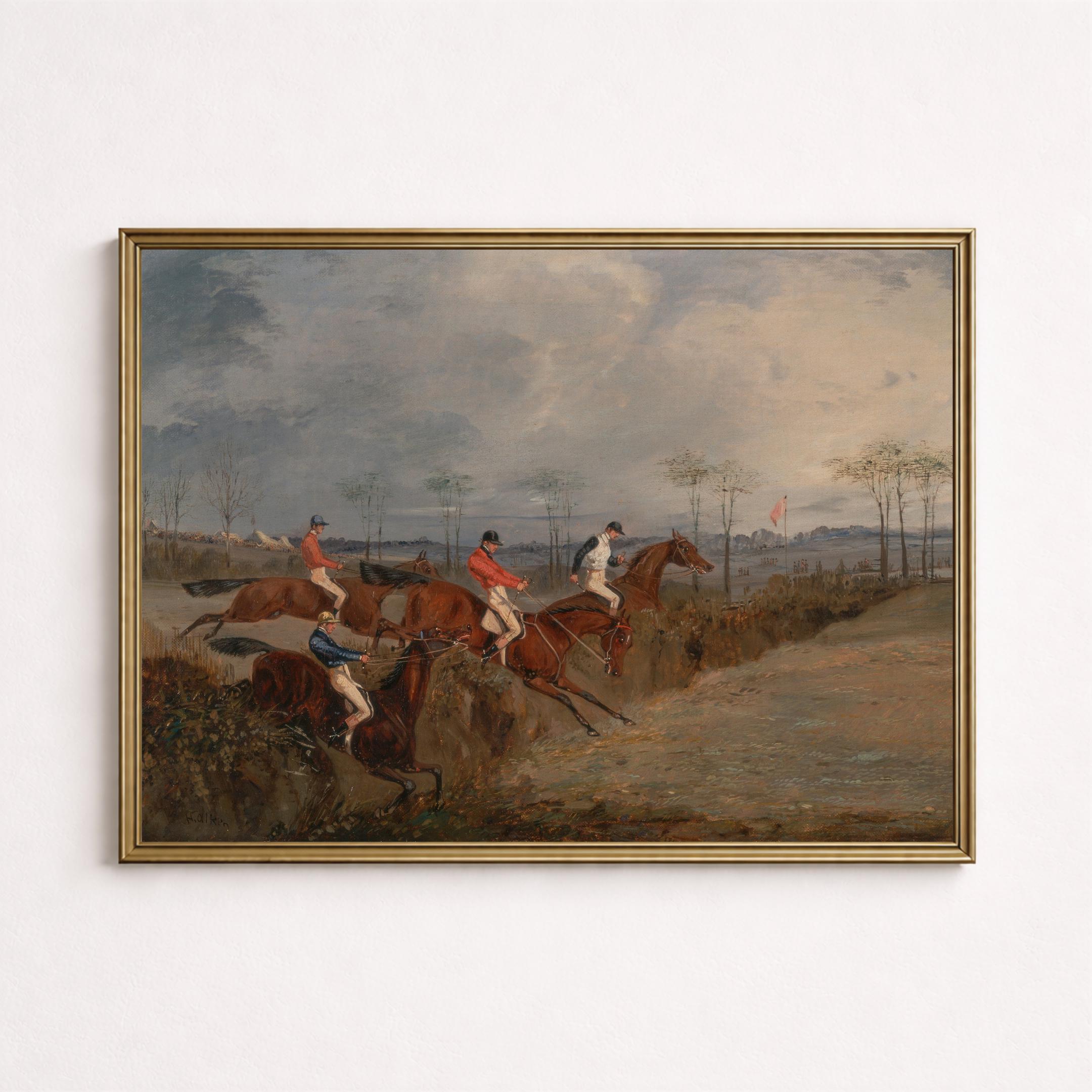Vintage Fox Hunt Horse Jumping Print, Equestrian English Country Art - Etsy